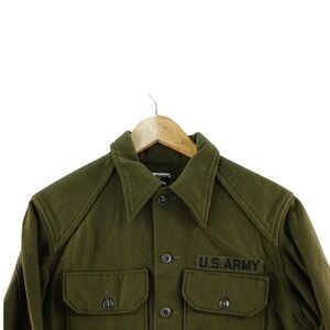 Vintage US Army Korea Era Wool Field Shirt Mens S Olive Drab Military